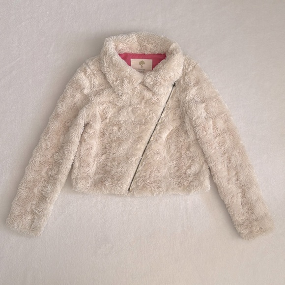 {Nordstrom} Tucker + Tate | Faux Fur Cross-Front Zip Jacket (M) - Picture 1 of 16
